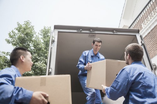 Checklist and packed boxes ready for a flat move in Mayfair