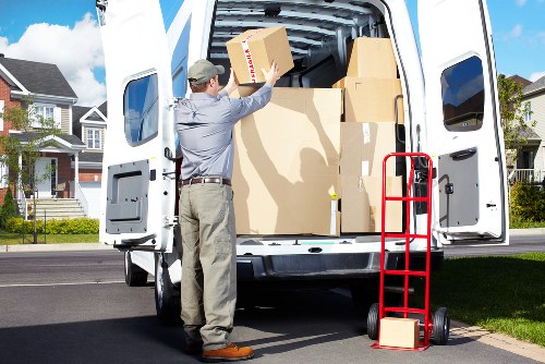 House removal team loading items for a move in Mayfair